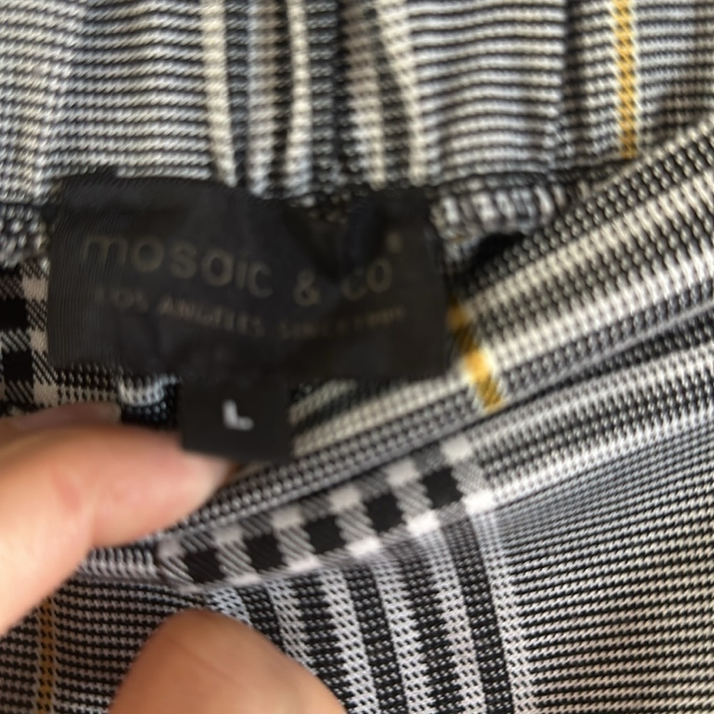 Mosaic & Co Plaid Trousers Pants W/ Belt - Picture 6 of 9